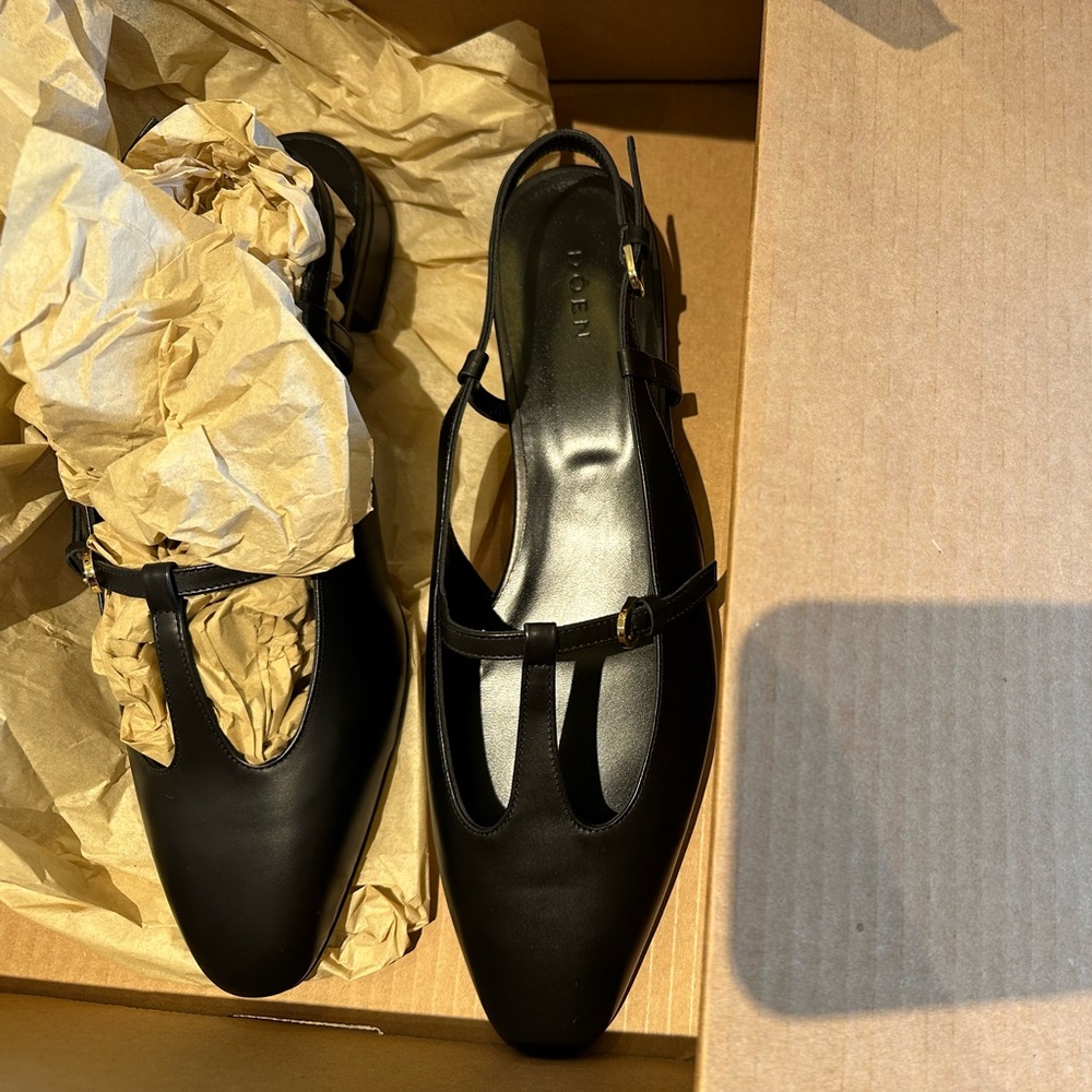 DOEN Zarah Slingback in black box calf